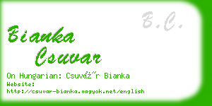 bianka csuvar business card